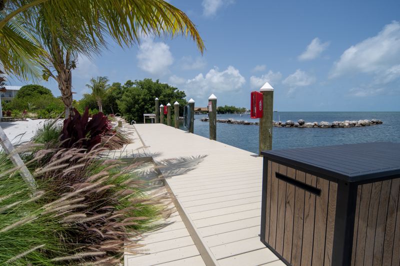 The 70 foot private dock reaching into the Gulf